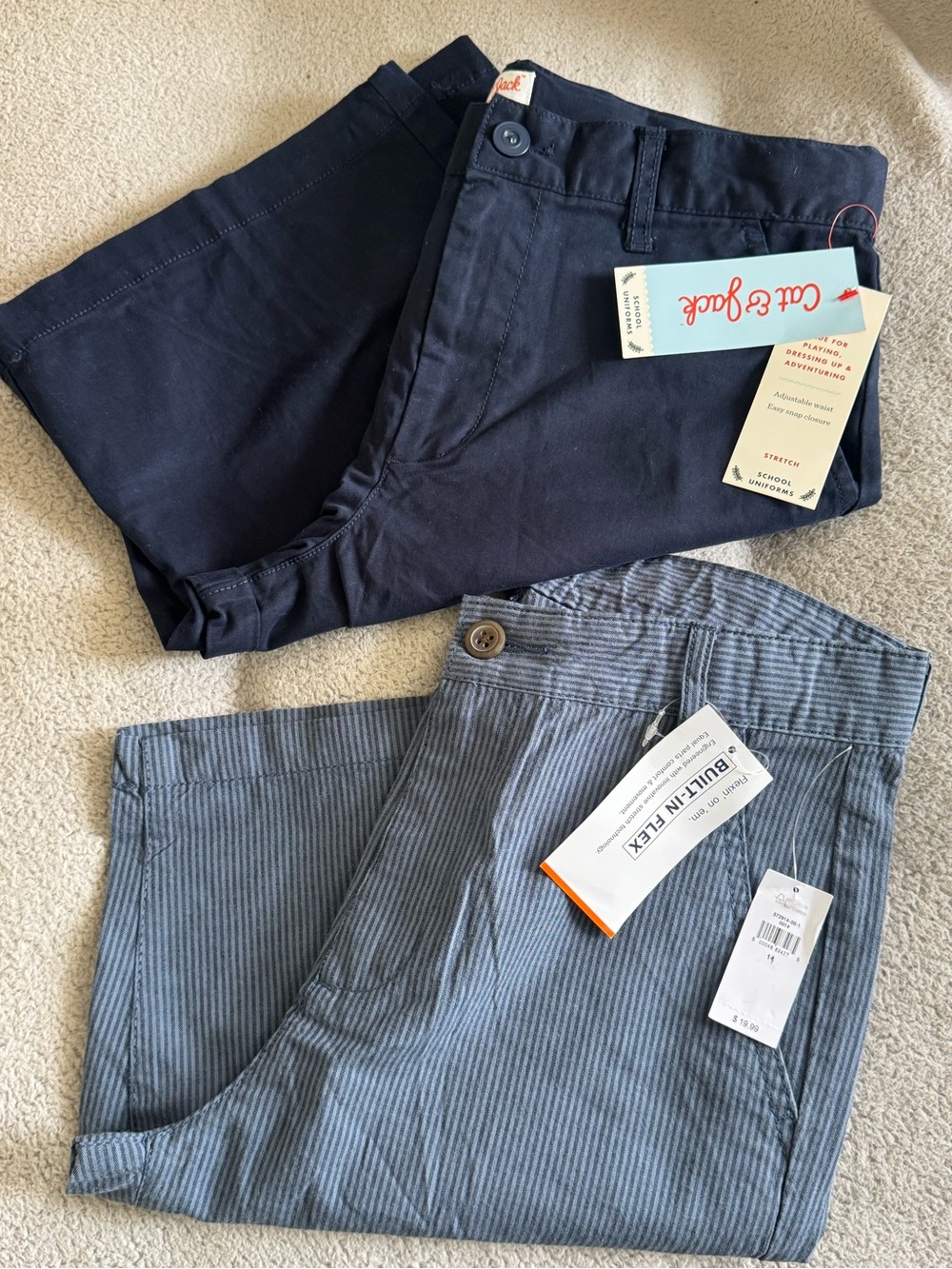 Carter's Boys Navy and Light Blue Striped Pants Set
